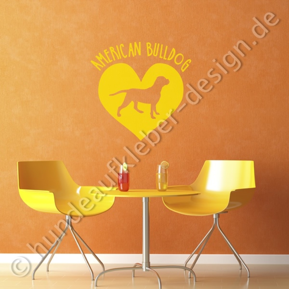 Hundeaufkleber mit American Bulldog
