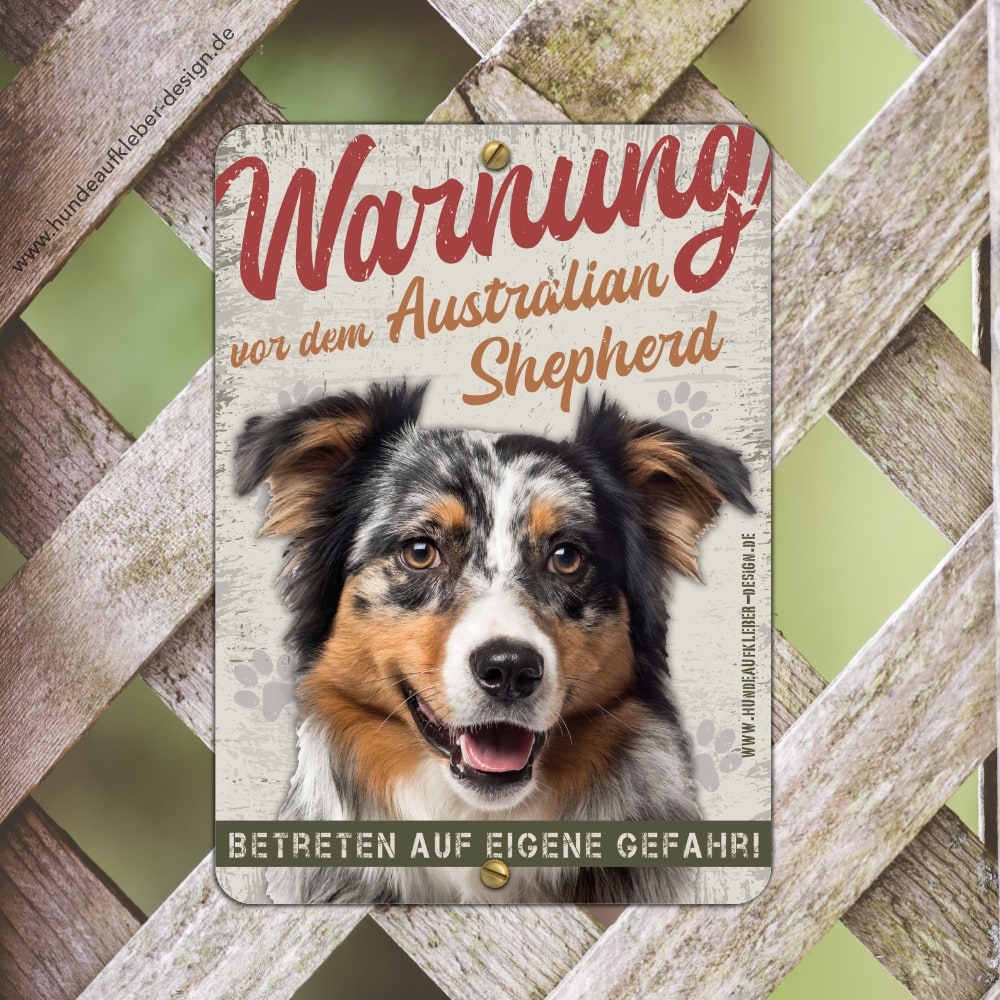 Australian Shepherd Warnschild DIN A5