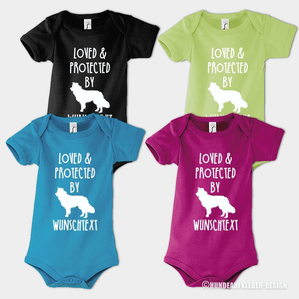 Hunde Strampelanzug Border Collie & Wunschtext