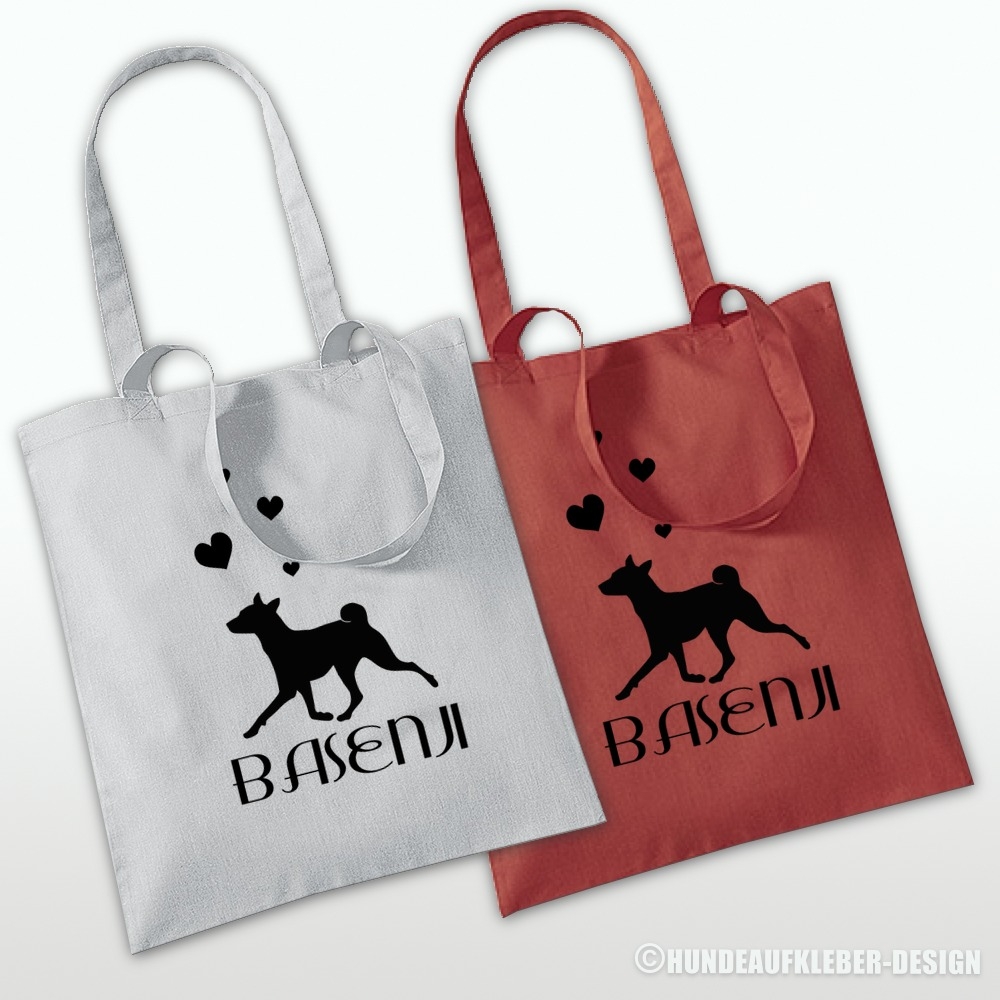 Basenji Einkaufstasche grau und Rost