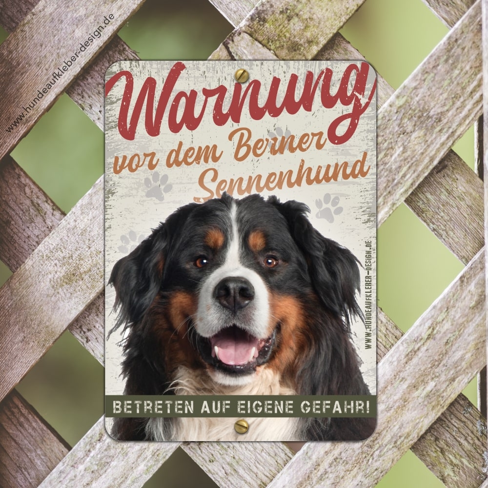 Berner Sennenhund Warnschild DIN A5