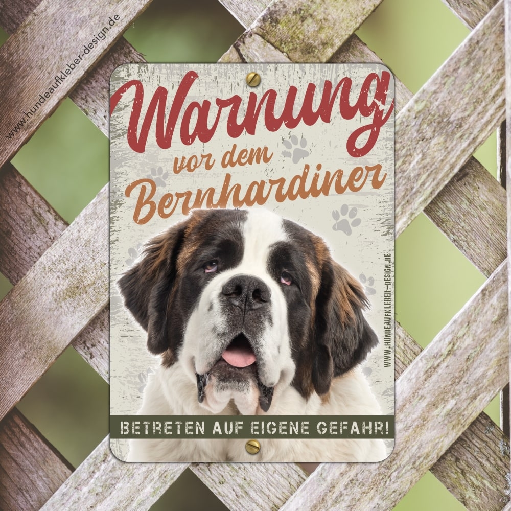 Bernhardiner Warnschild DIN A5