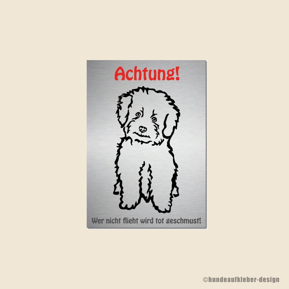 Hunde Warnschild Bichon Frise