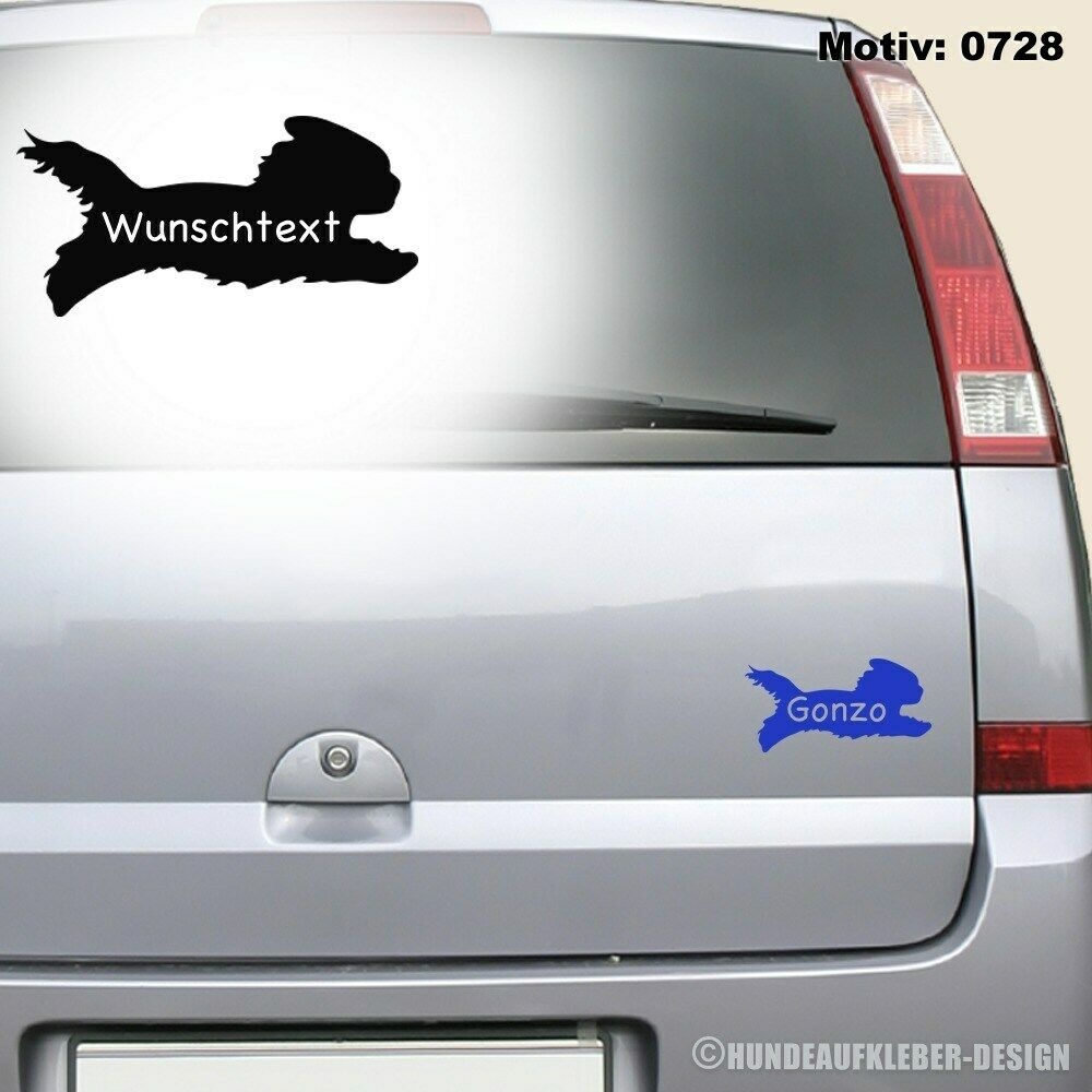 Hunde Autoaufkleber Bolonka Zwetna mit Wunschtext