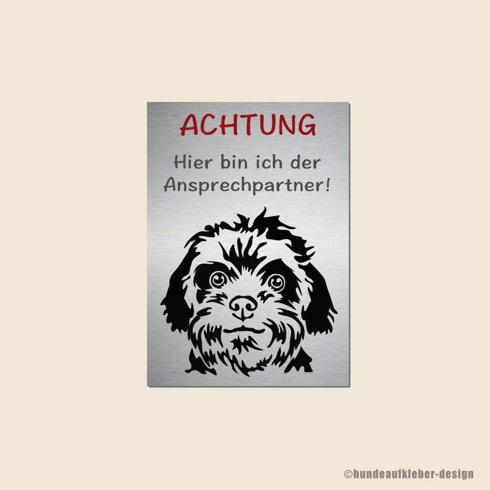 Hunde Warnschild Bolonka Zwetna