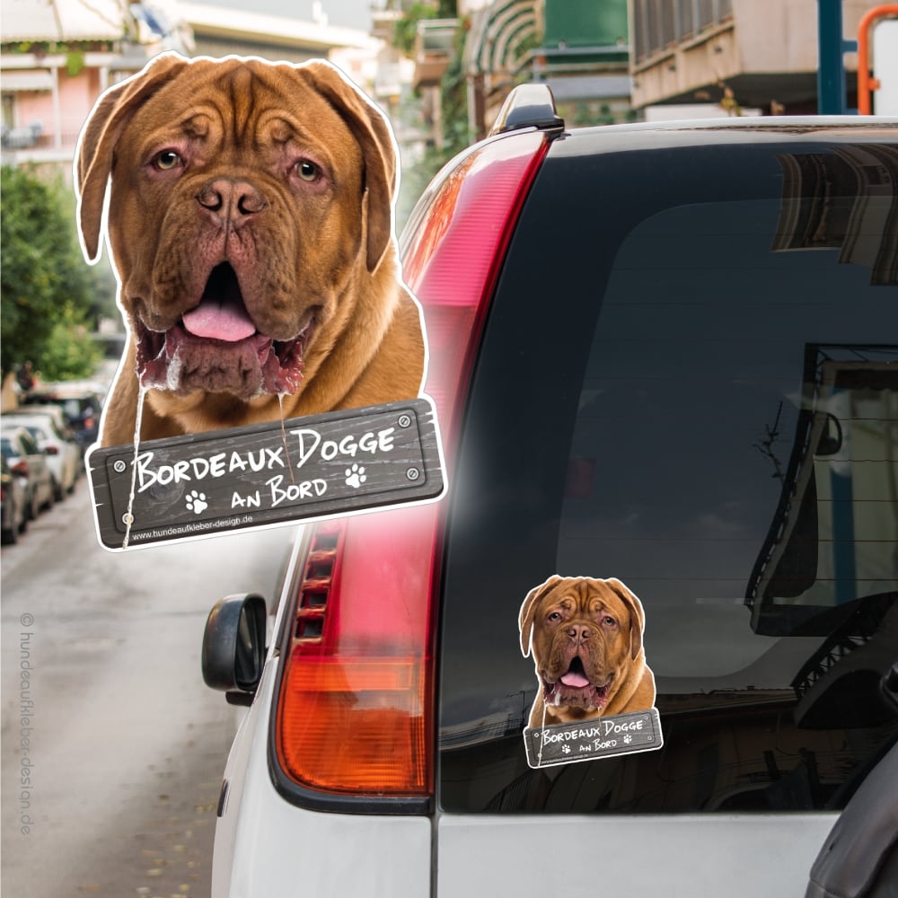 Bordeaux Dogge an Bord Autoaufkleber