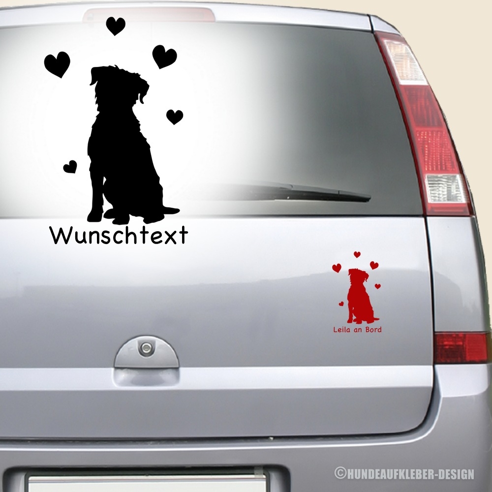 Border Terrier Autoaufkleber mit Wunschtext