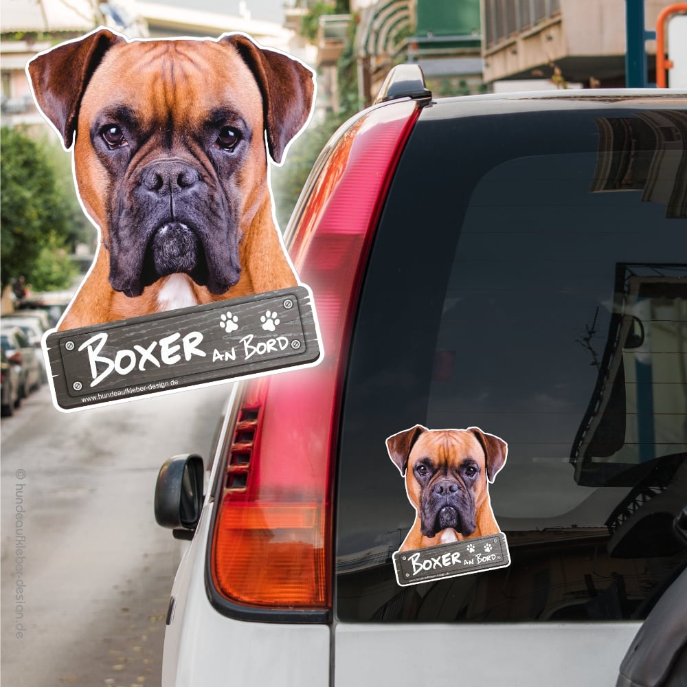 Boxer an Bord Autoaufkleber