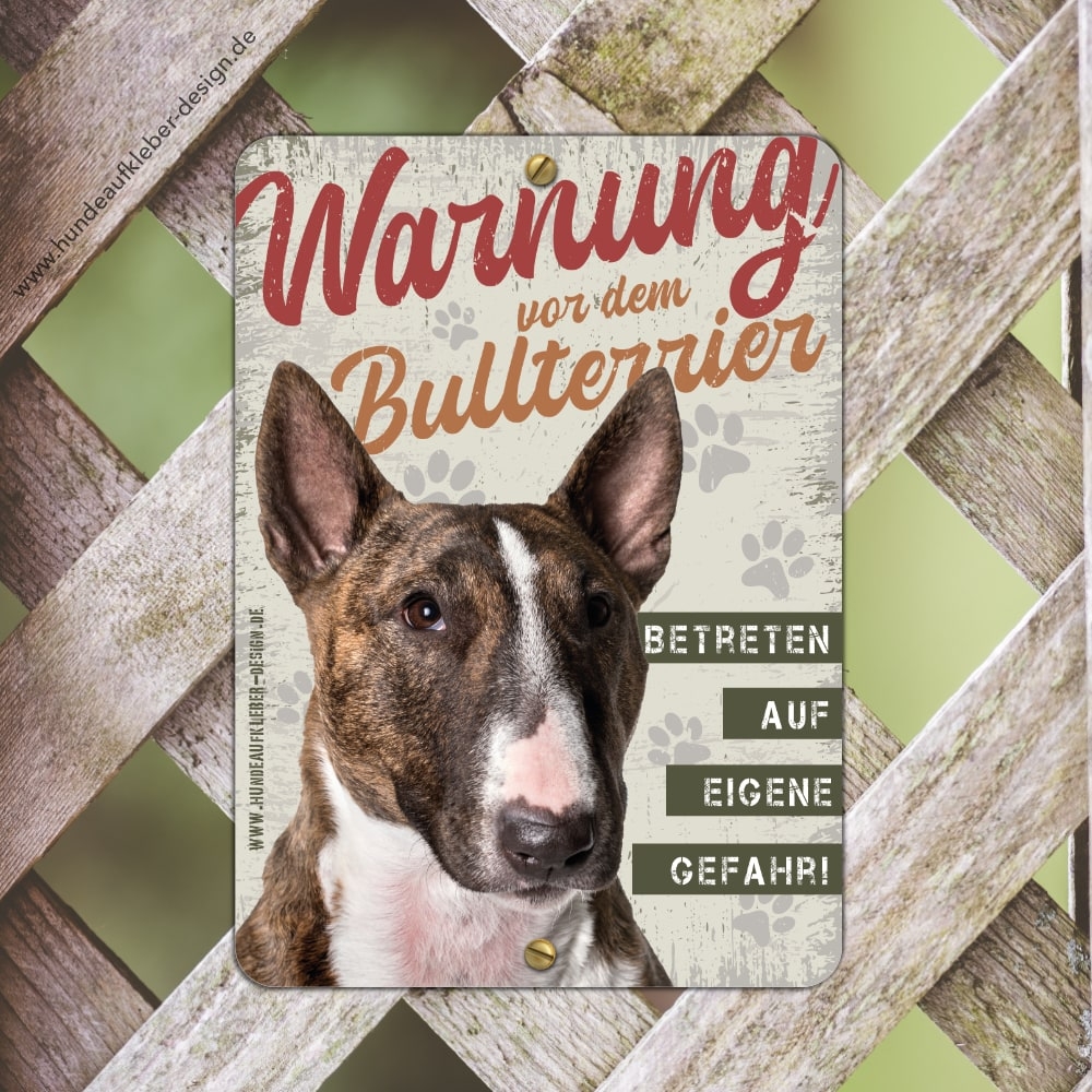 Bullterrier Warnschild DIN A5