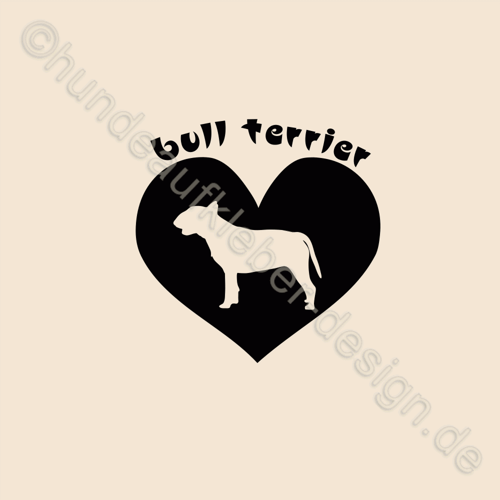 Bullterrier Hundeaufkleber Herz