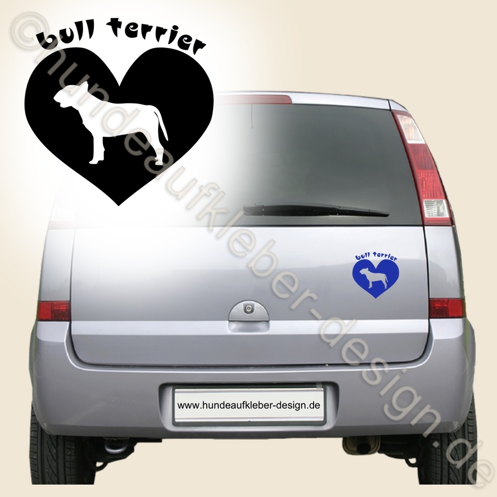 Bullterrier Autoaufkleber Herz