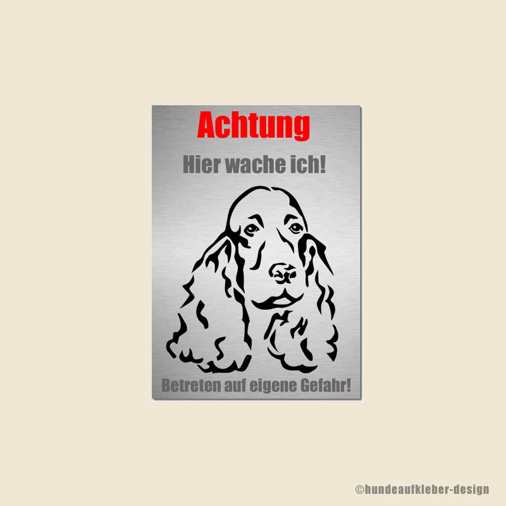 Cockerspaniel Hunde Warnschild