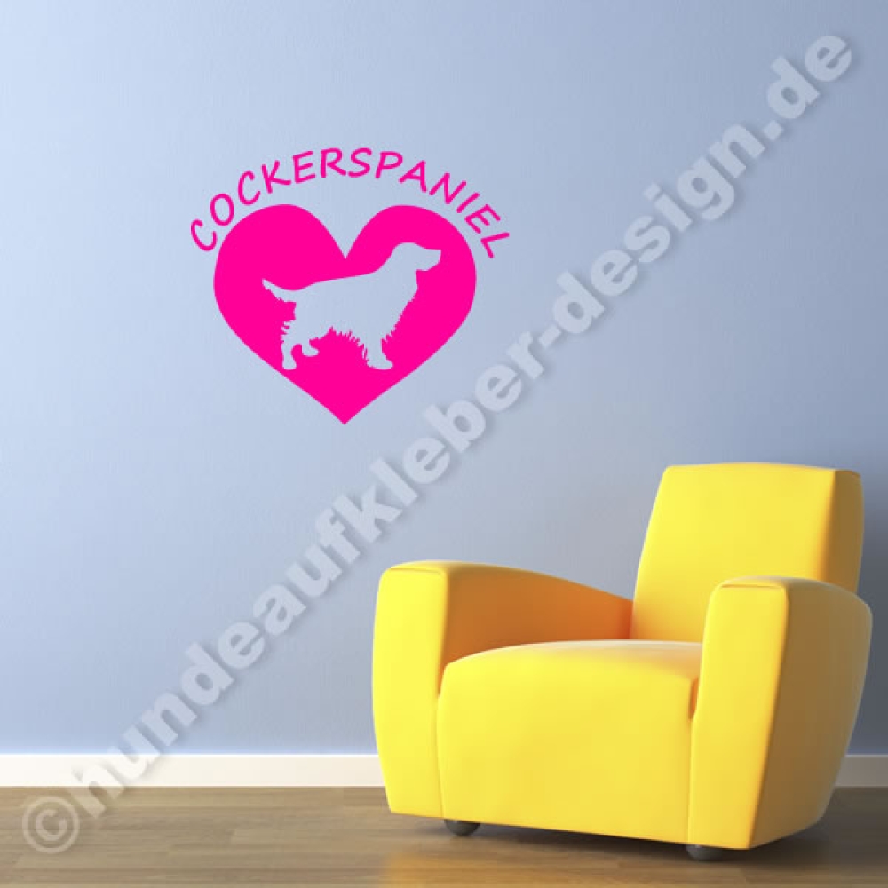 I love Cockerspaniel Wandtattoo Hunderassen