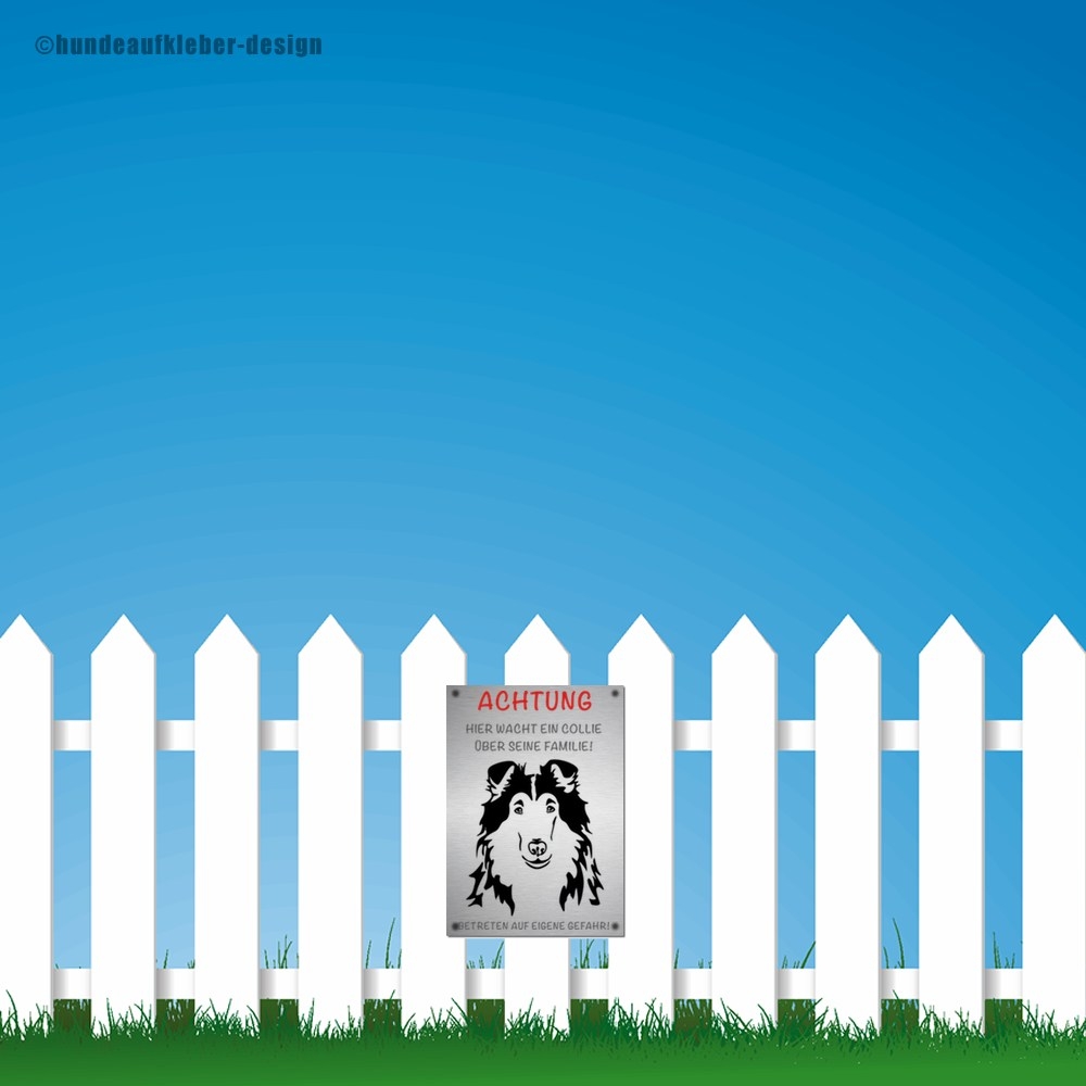 Hunde Warnschild Collie