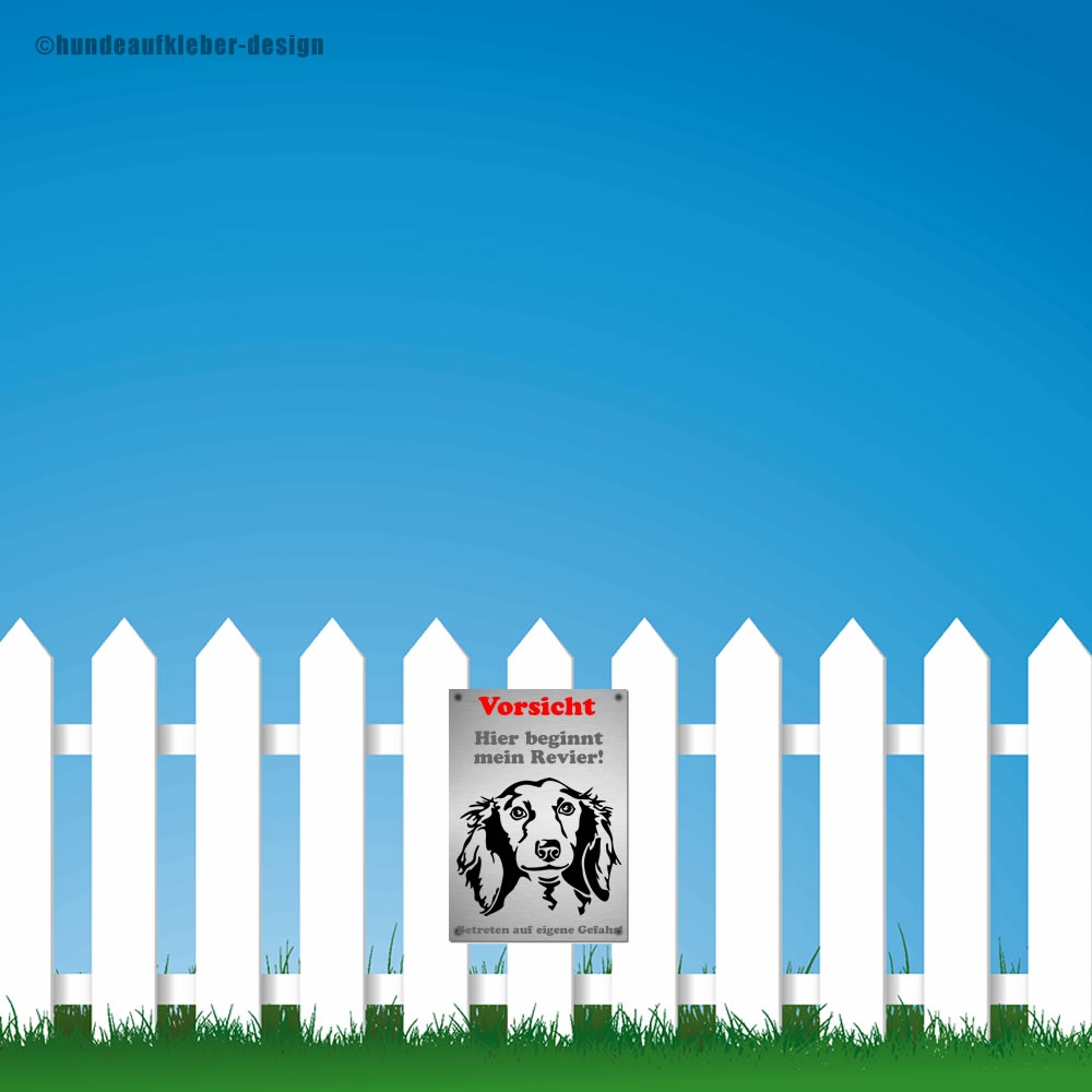 Langhaardackel Hundeschilder Warnschild Teckel