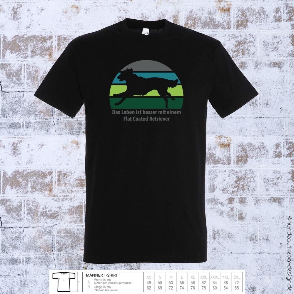 "Das Leben ist besser mit einem Flat Coated Retriever" T-Shirt Männer