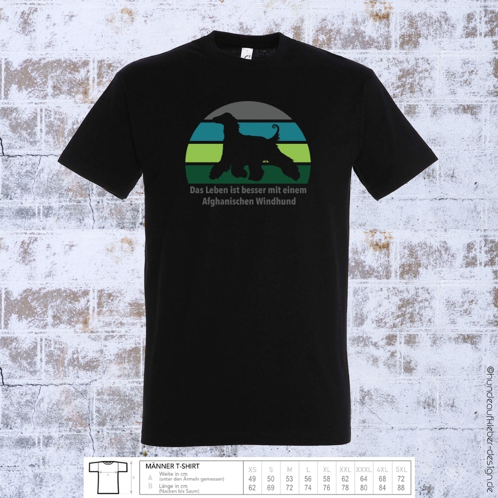 "Das Leben ist besser mit einem Afghanischen Windhund" T-Shirt Männer