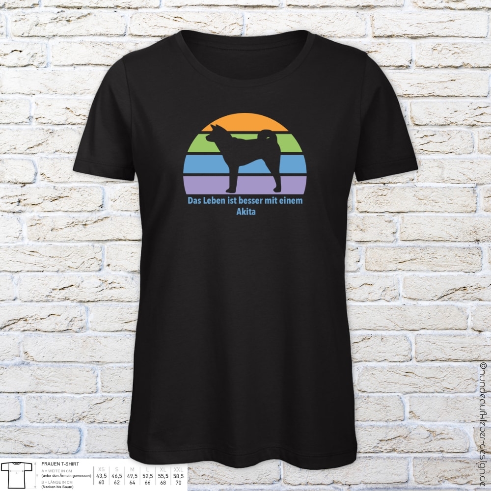 "Das Leben ist besser mit einem Akita" T-Shirt Frauen