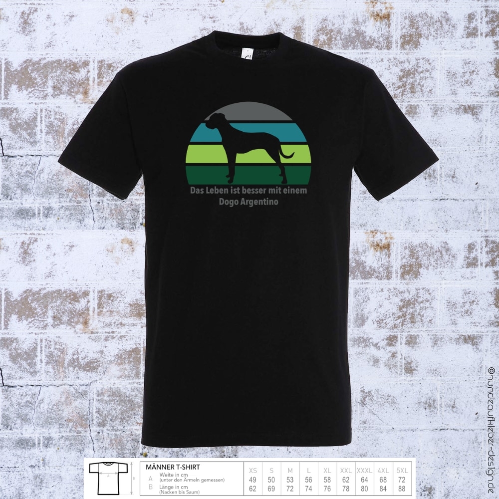 "Das Leben ist besser mit einem Dogo Argentino" T-Shirt Männer