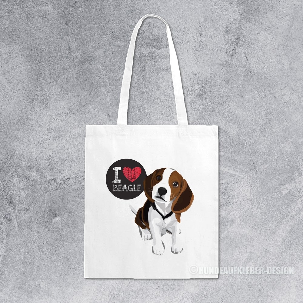 I love Beagle Stofftasche