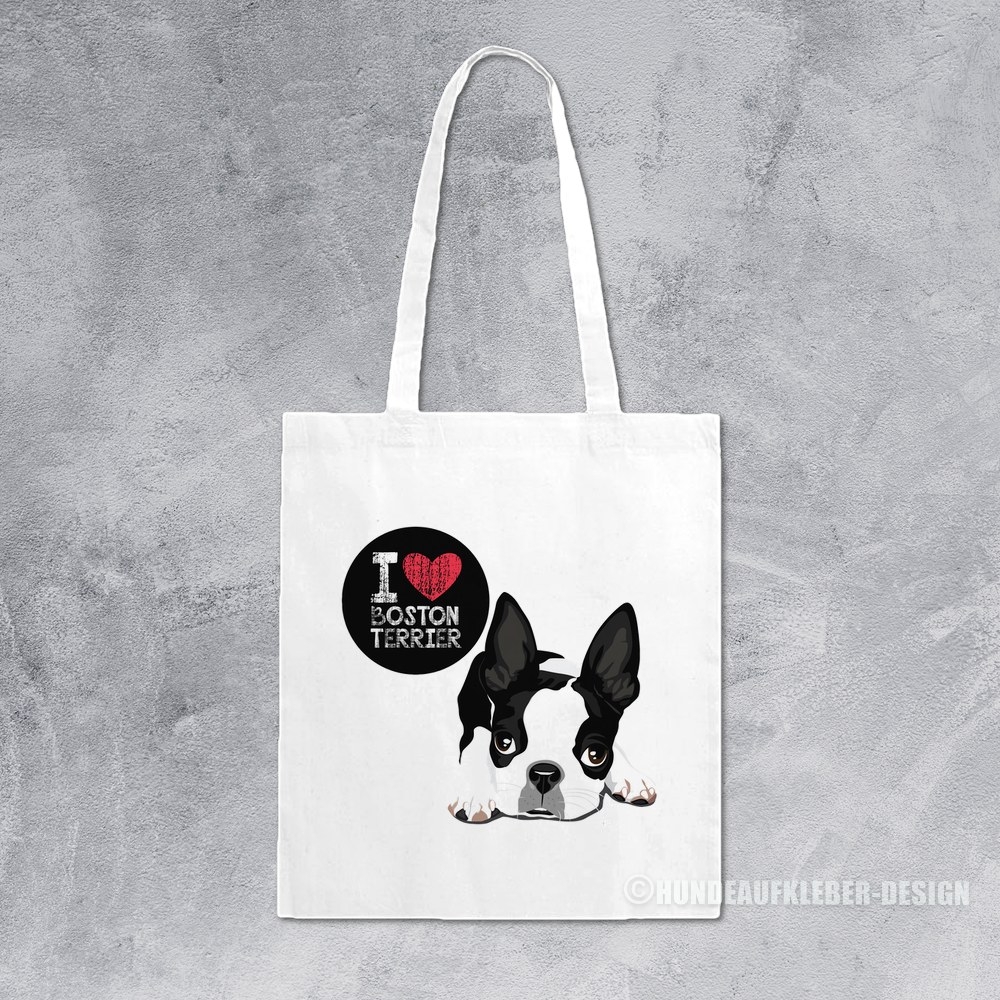 I love Boston Terrier Stoffbeutel