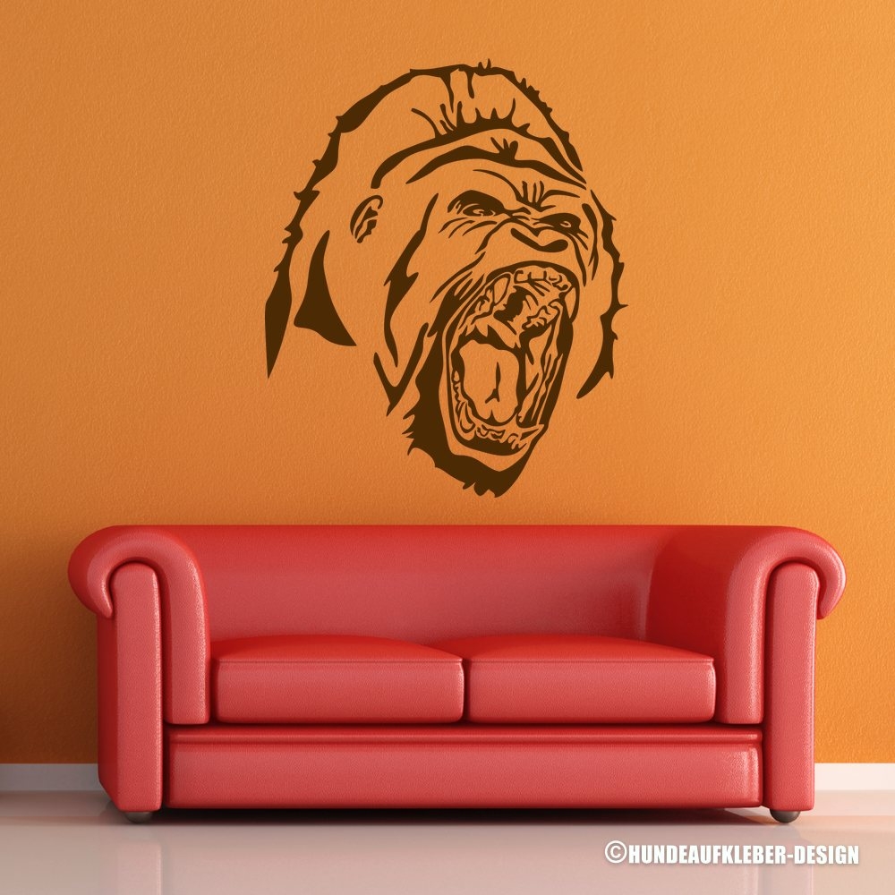 Gorilla Wandtattoo braun