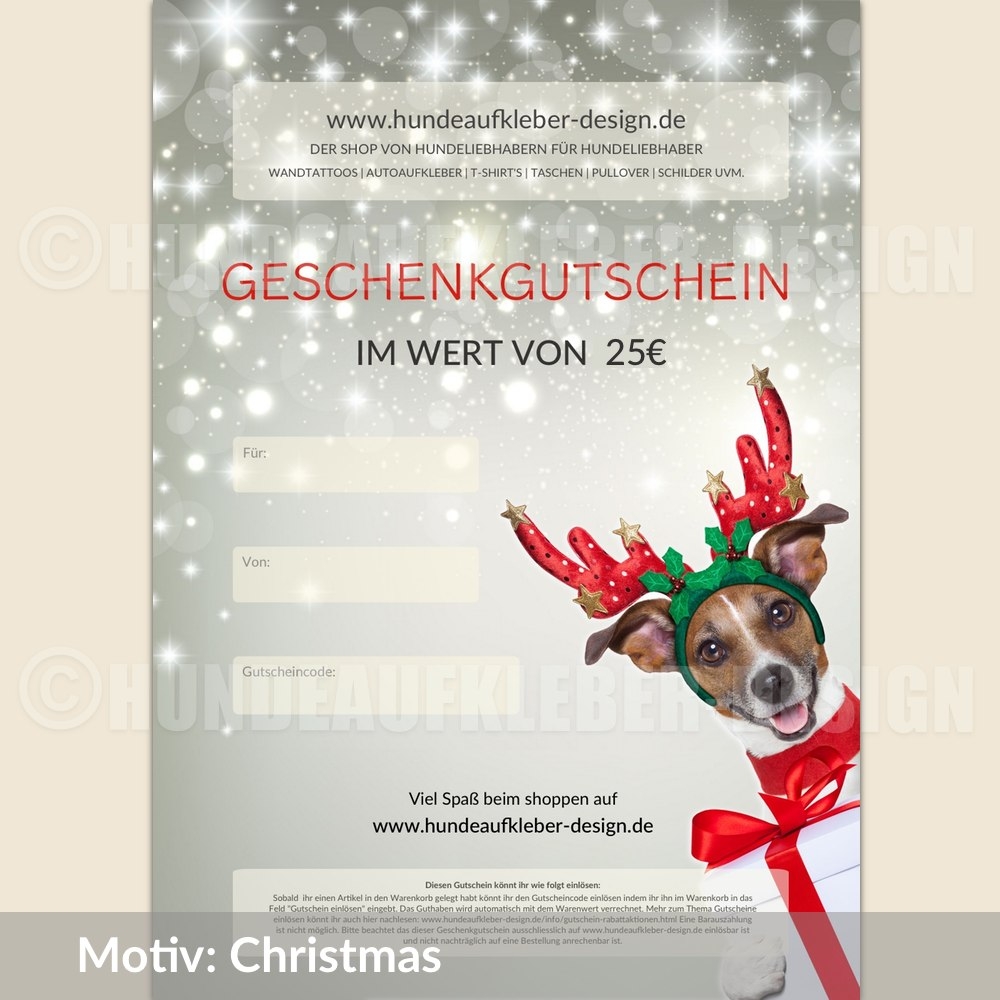 Hundeshop Gutschein Christmas 25Euro