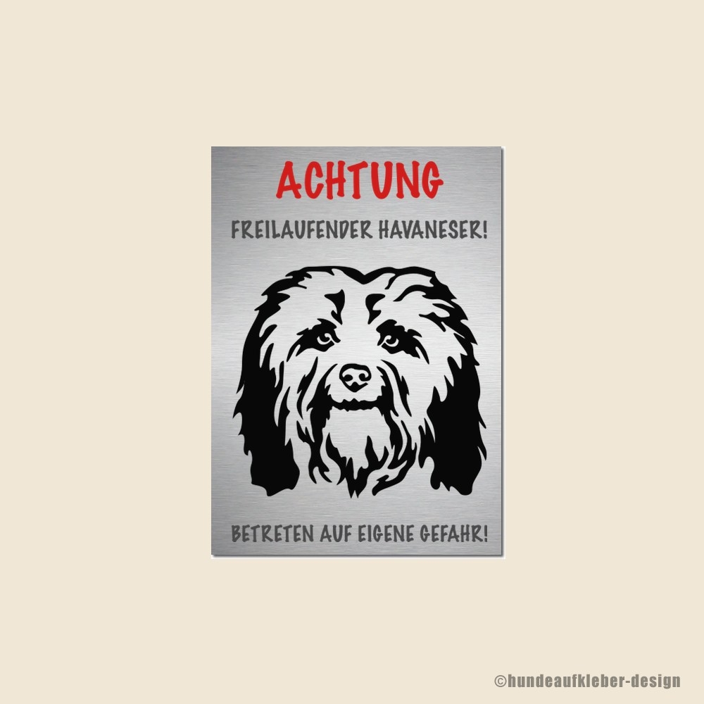 Havaneser Hunde Warnschild