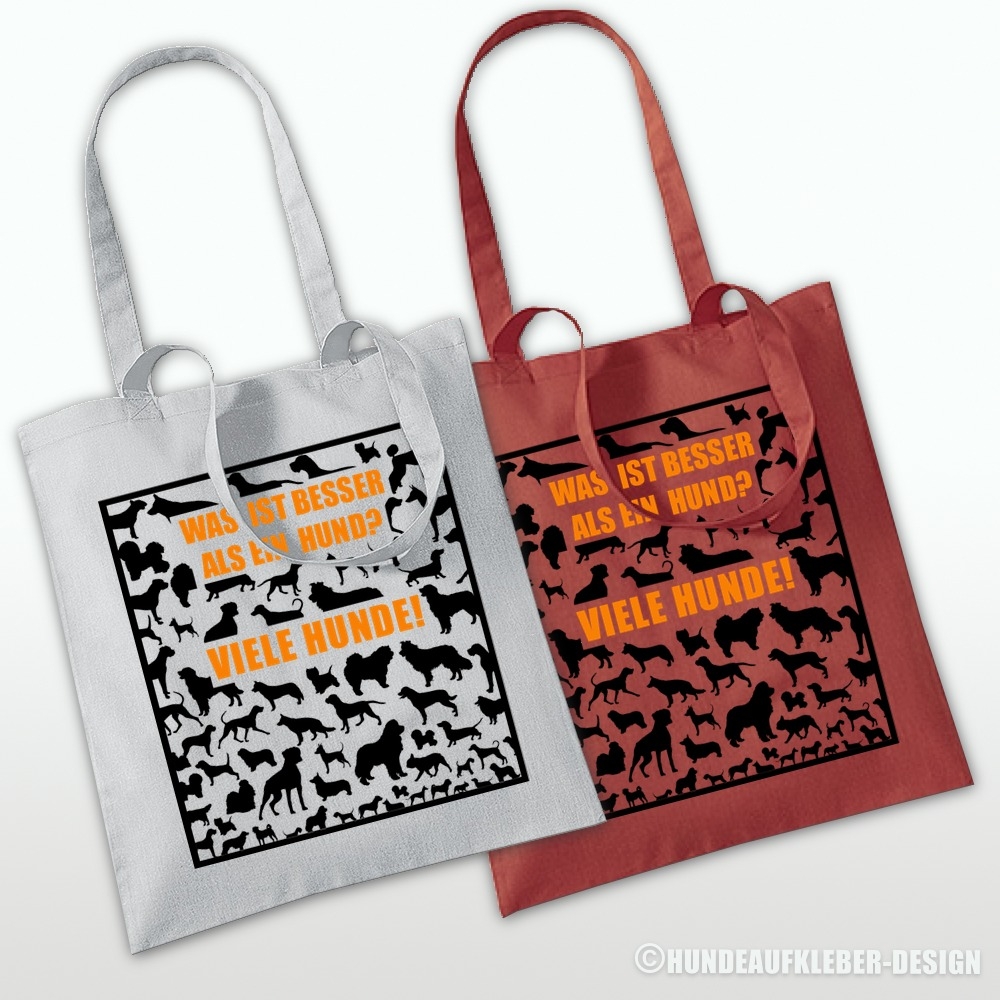 Hunde Spruch Beutel grau / orange rost