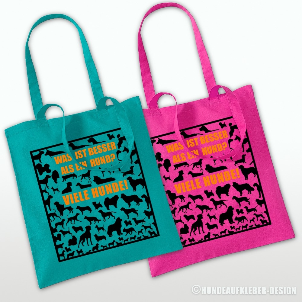 Hunde Spruch Beutel türkis / pink