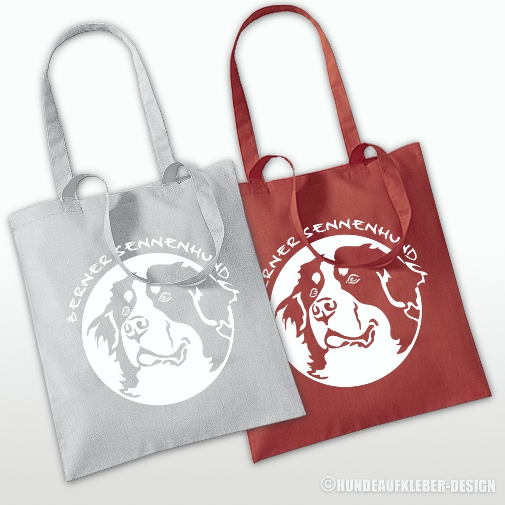 Berner Sennenhund Tragetasche grau & orange rost