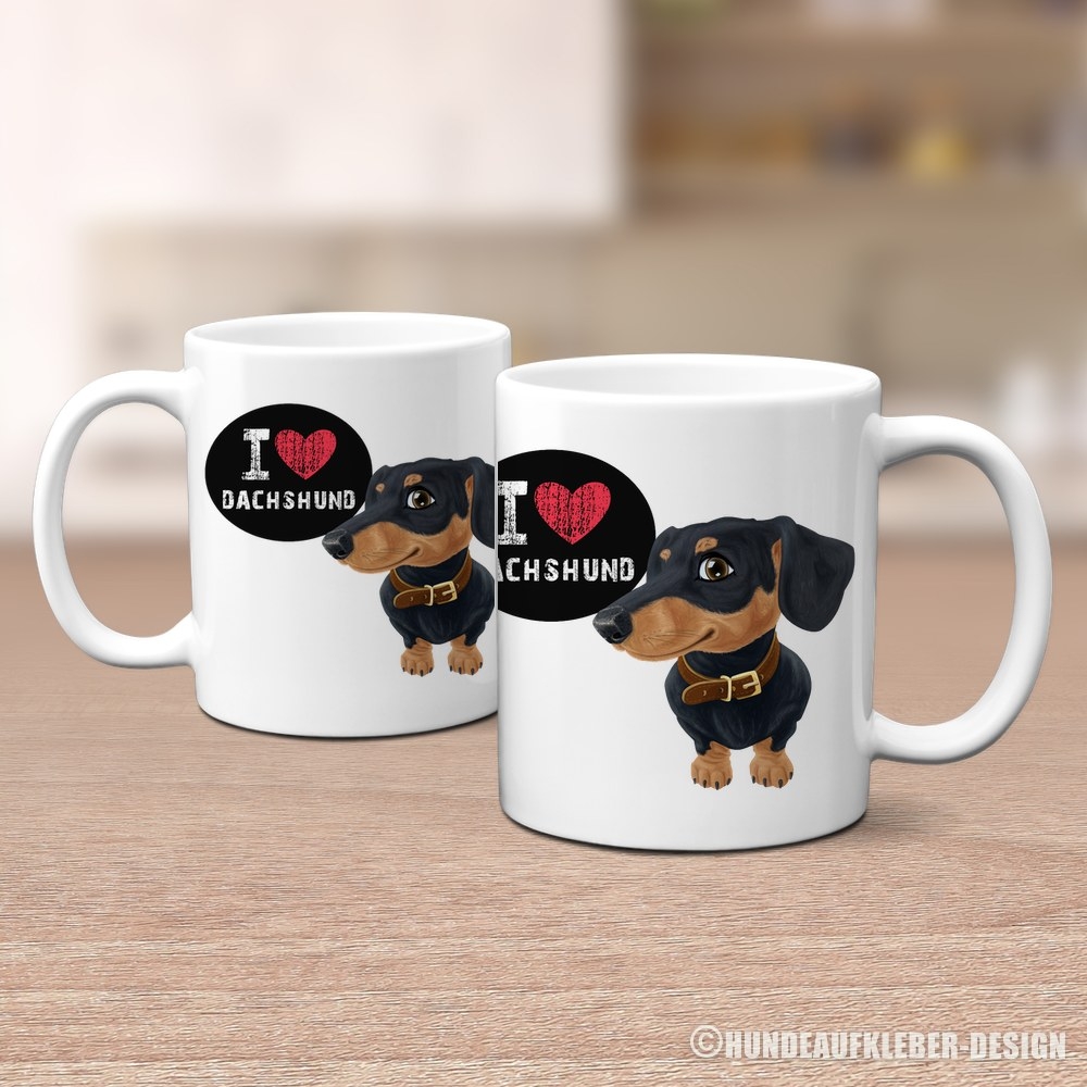 I love Dachshund Tasse aus Keramik