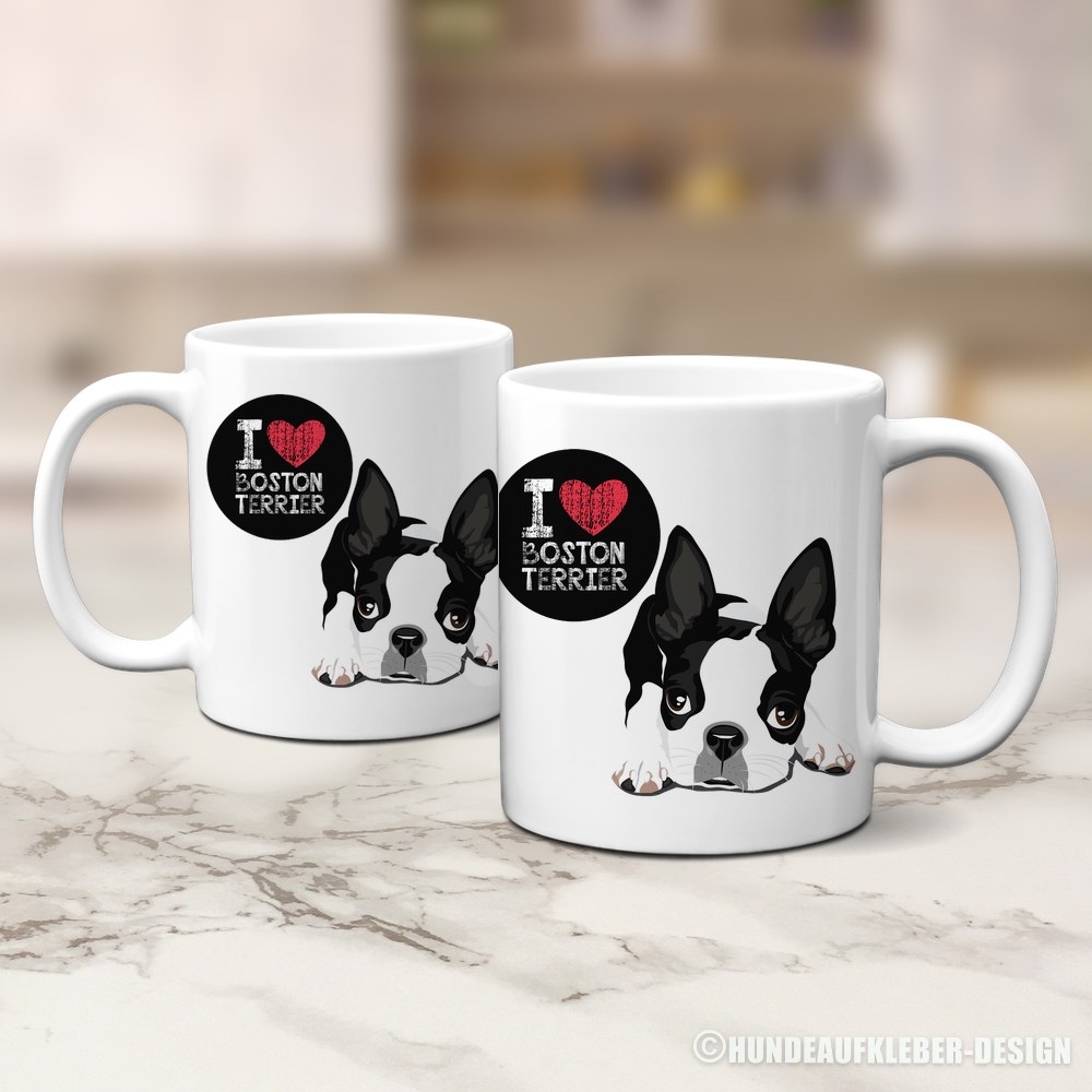 I love  Boston Terrier Tasse aus Keramik