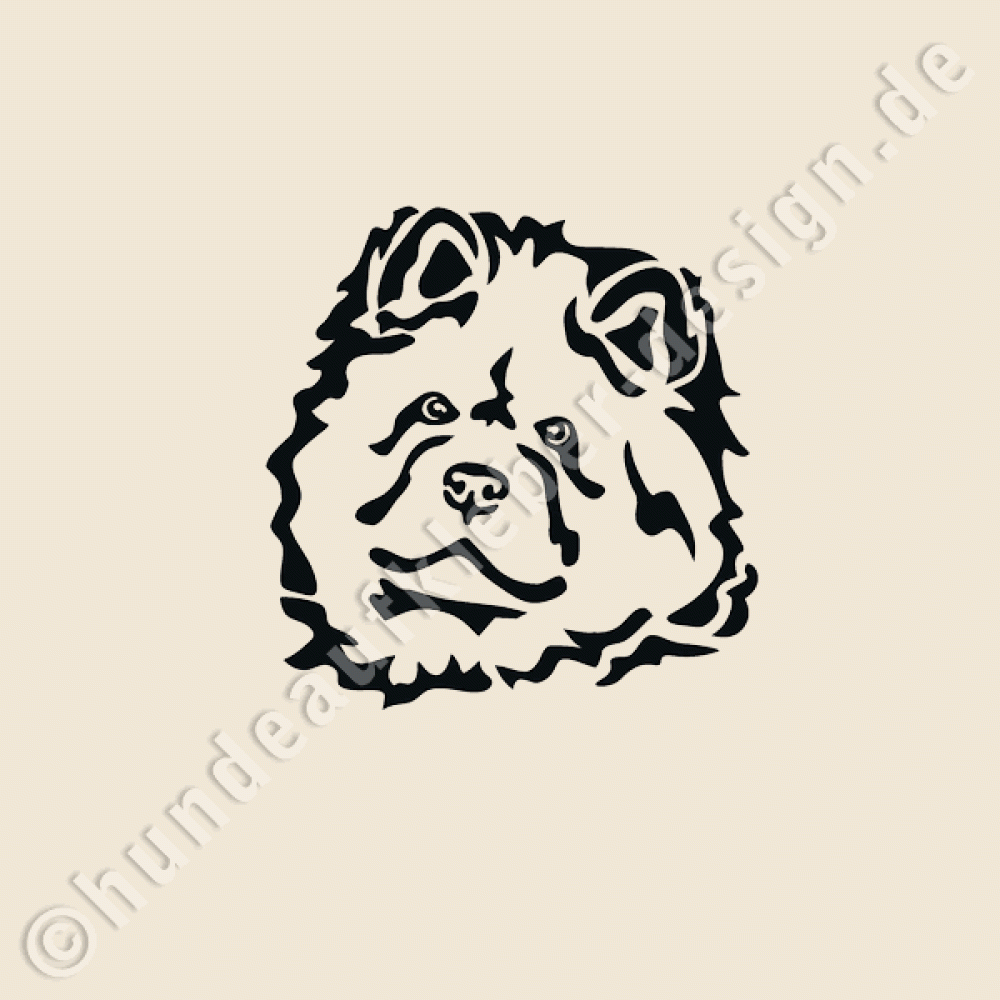 Hundeaufkleber Chow Chow Kopf langhaar