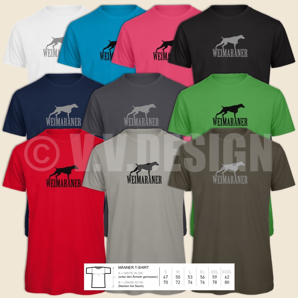 Hunde Shirts Weimaraner Maenner