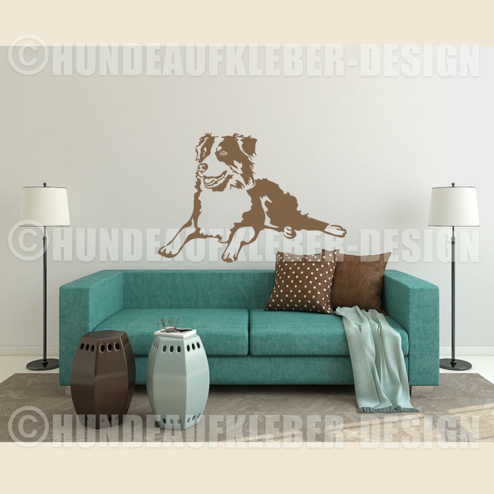 Hundeaufkleber Australian Shepherd Wandtattoo