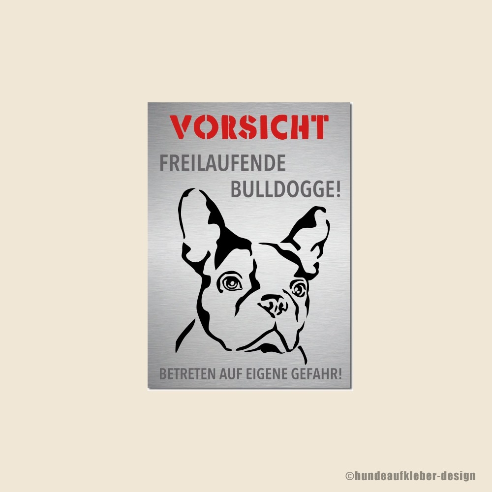 Hunde Warnschilder Französische Bulldogge