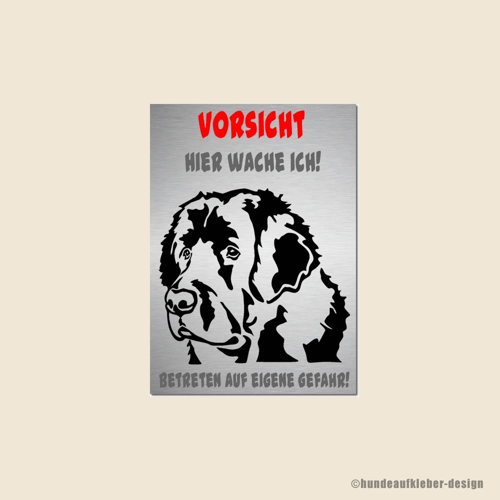 Neufundländer Hunde Warnschild