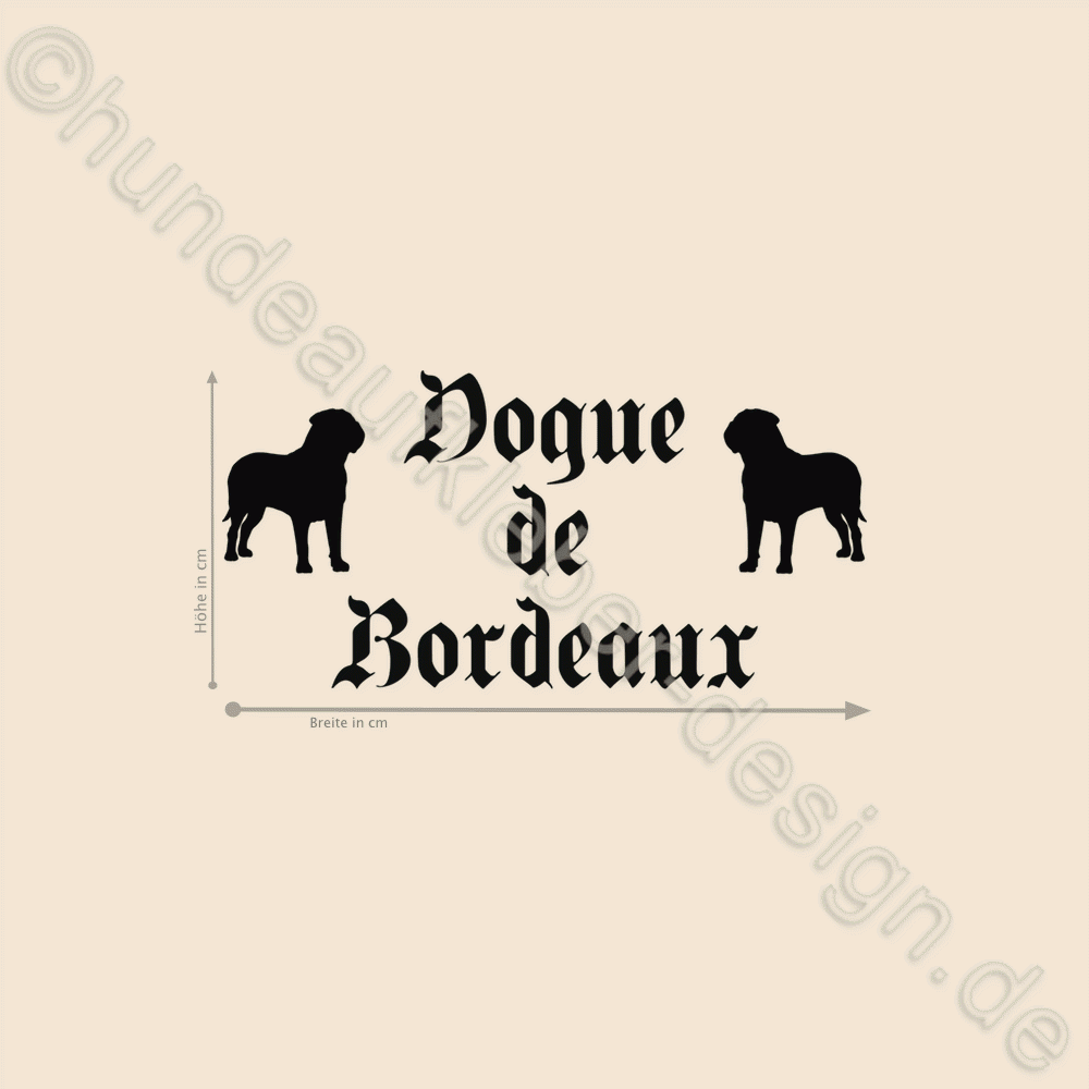 Hundeaufkleber Dogue de Bordeaux