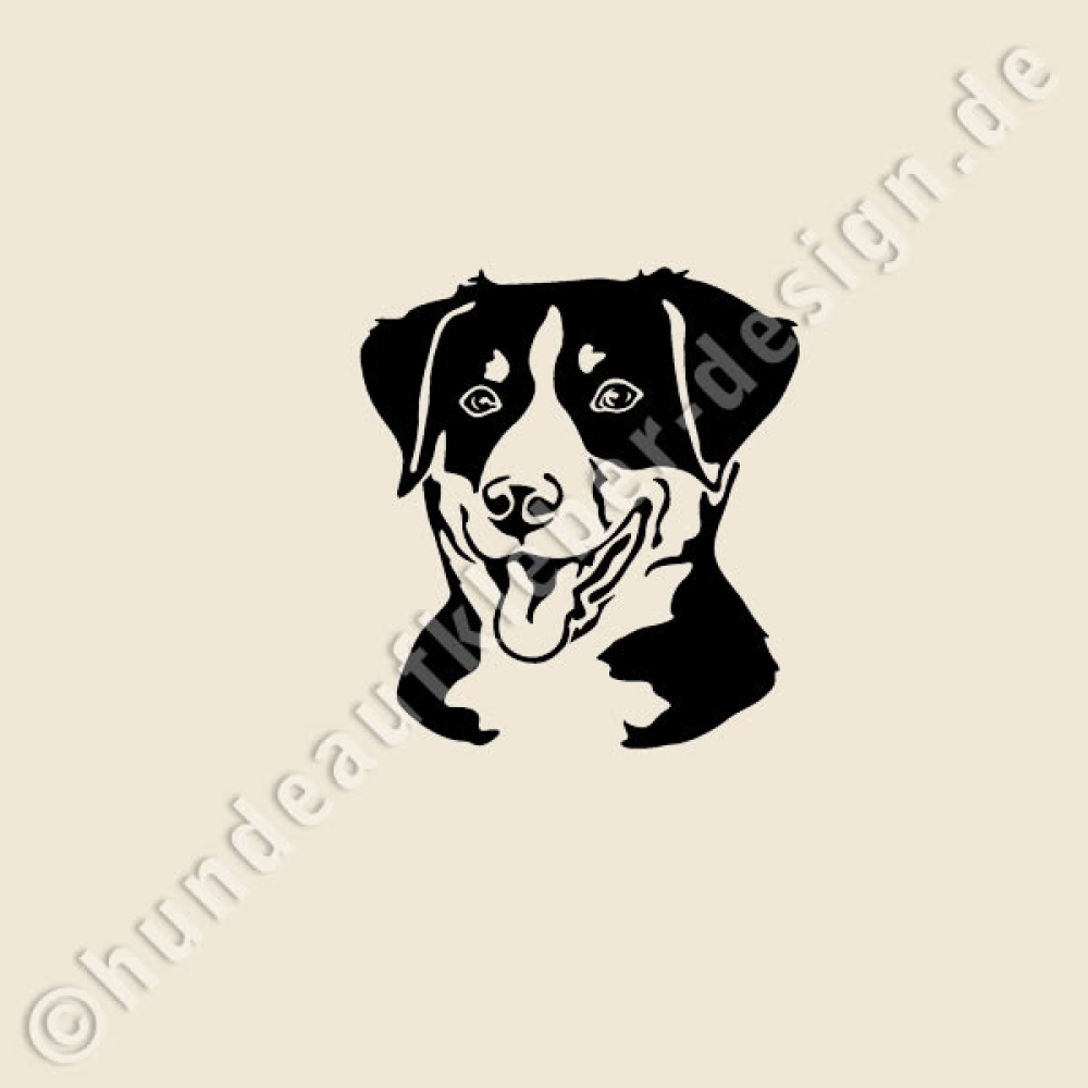 Appenzeller Sennenhund Kopf Aufkleber