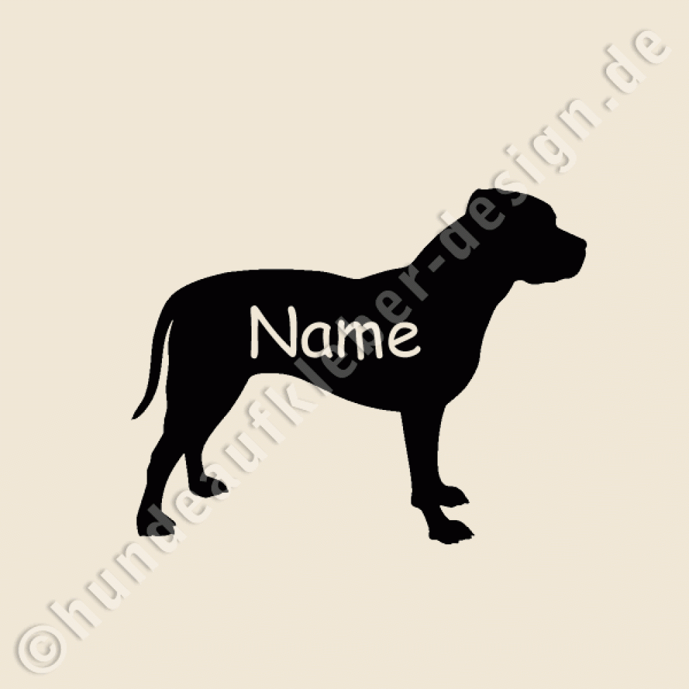 Pit Bull Terrier Hundeaufkleber mit wunschnamen