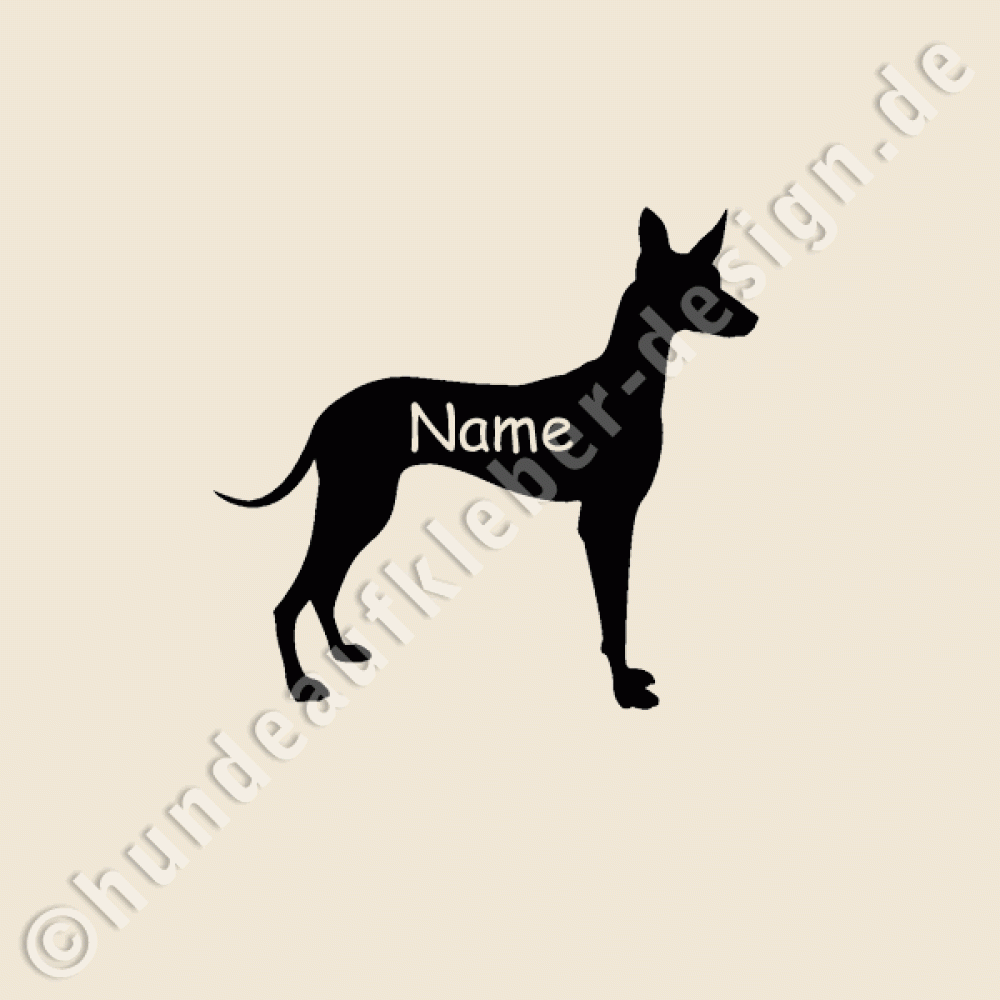 Podenco Hundeaufkleber mit Name
