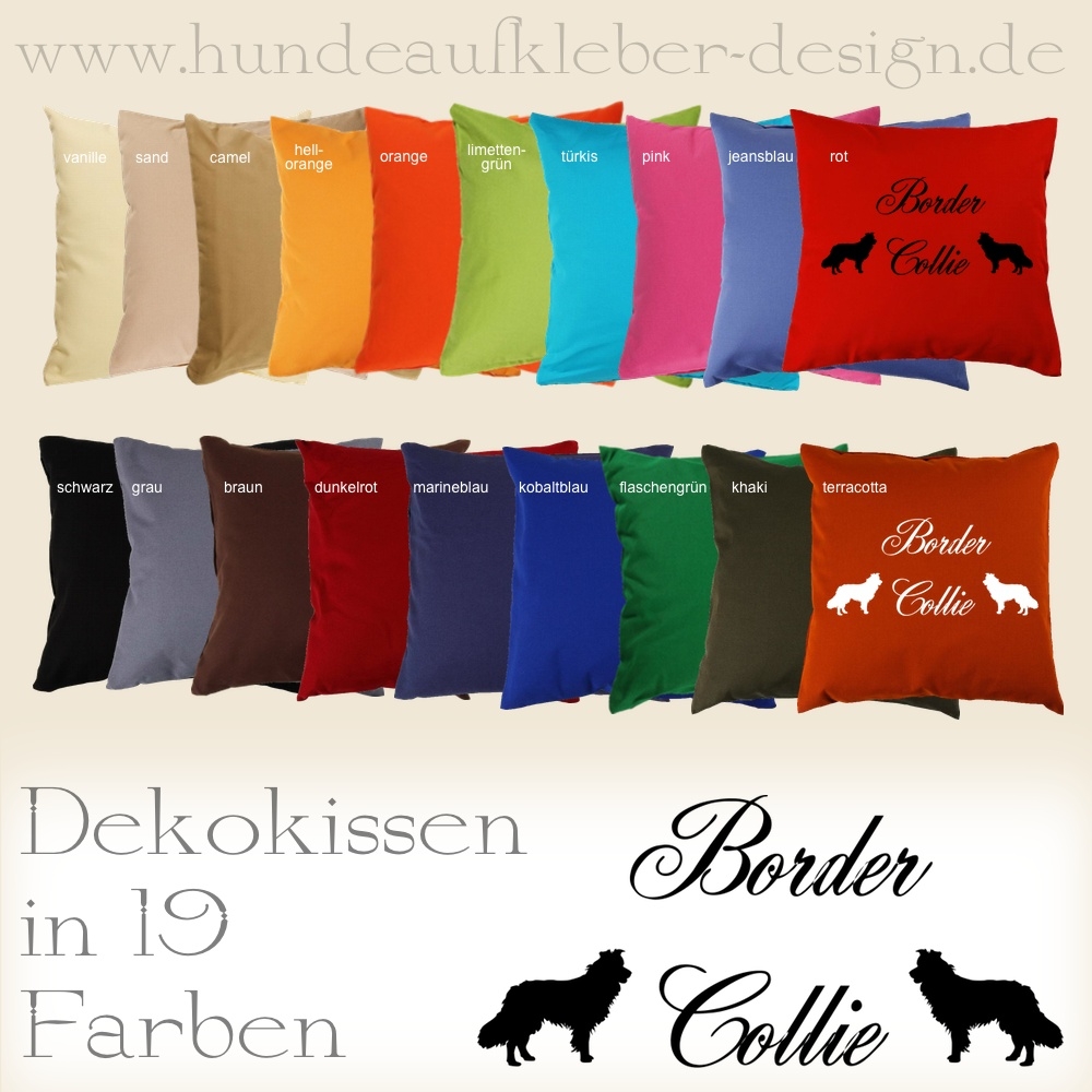 Kissenbezug mit Hundedruck Border Collie