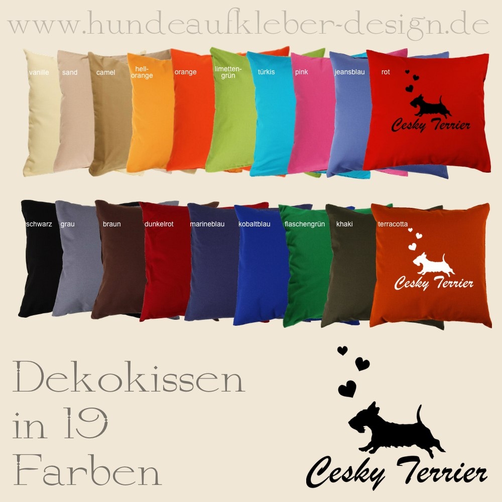 Kuschelkissen mit Hundedruck Cesky Terrier