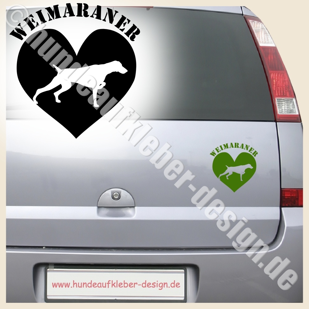 Weimaraner Aufkleber fuers Auto oder Hunde Wandtattoo