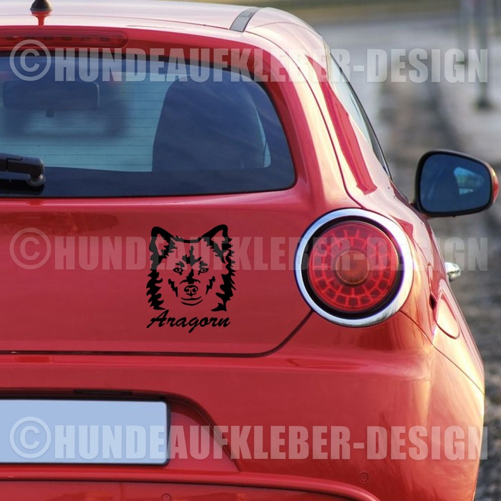 Islandhund Autoaufkleber mit Hundename