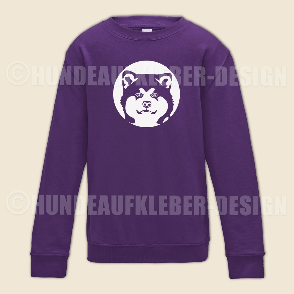 Sweatshirt Kinder Hunde Akita lila