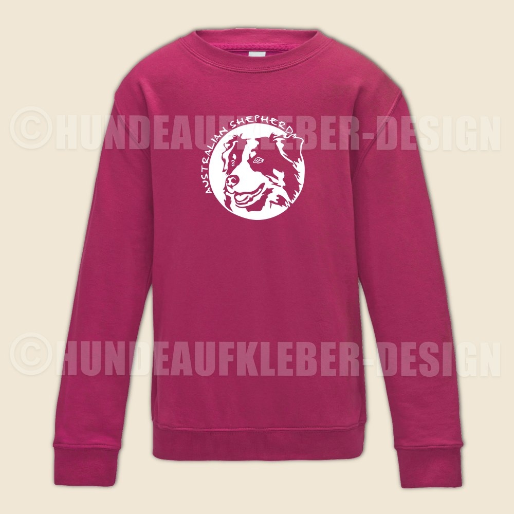 pinker Pulli mit Hund Australian Shepherd