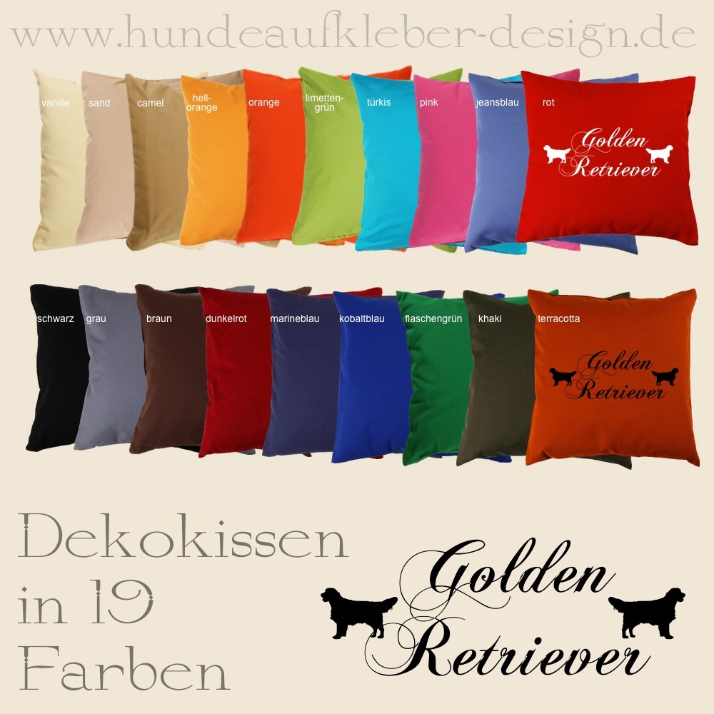 Kissen mit Hundedruck Golden Retriever