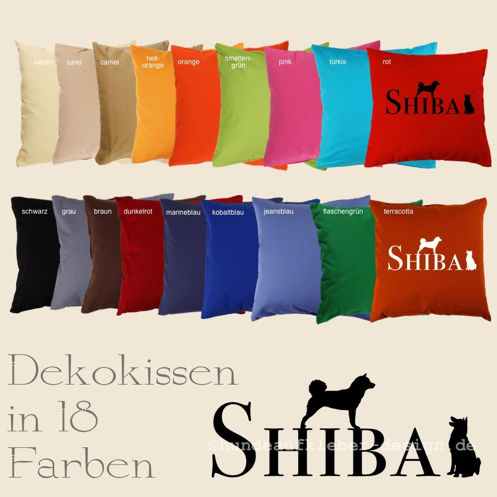 Kissen mit Hundedruck Shiba Inu